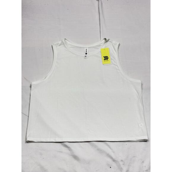 NWT All In Motion Women's Muscle Tank Top Sleeveless White Size L Boxy Fit - Picture 1 of 6